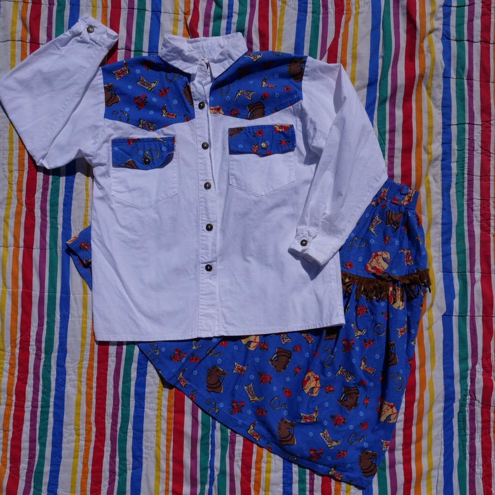 Vintage 90s Sister Sister girls cotton western cowgirl outfit